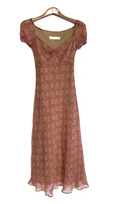 Floral Print Silk Chiffon Midi Dress