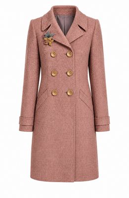 Harris Tweed Coat In Vintage Pink