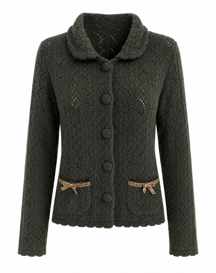 Cashmere Lacy Knit Cardigan