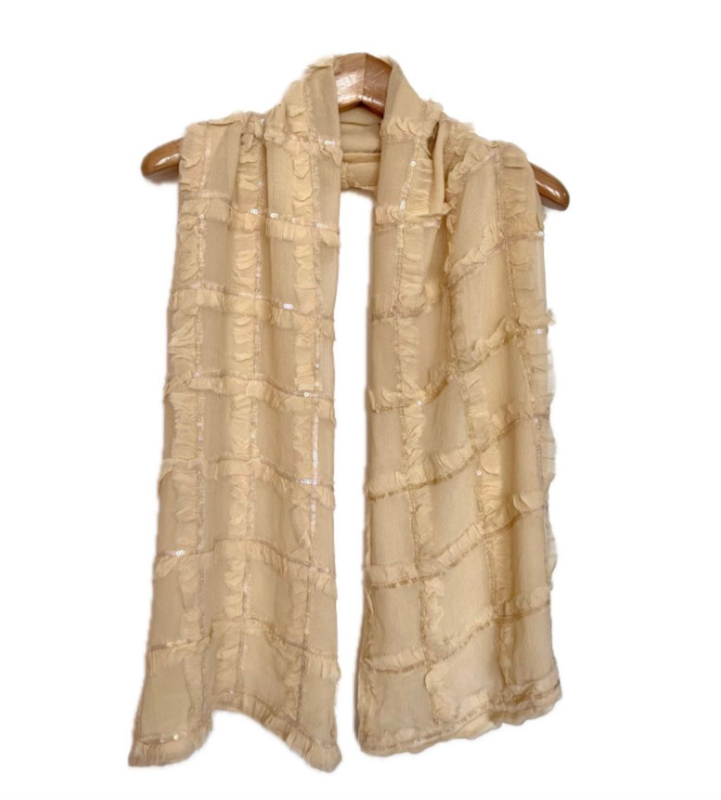Silk Chiffon Cream scarf
