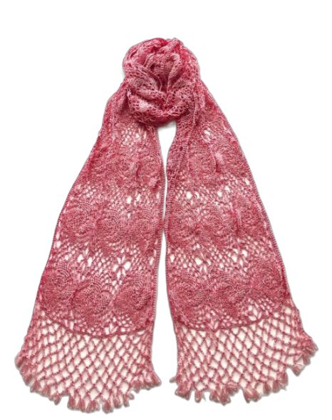 Pink Beaded Scarf