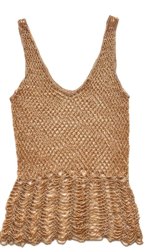 Gold Beaded Sleeveless Top