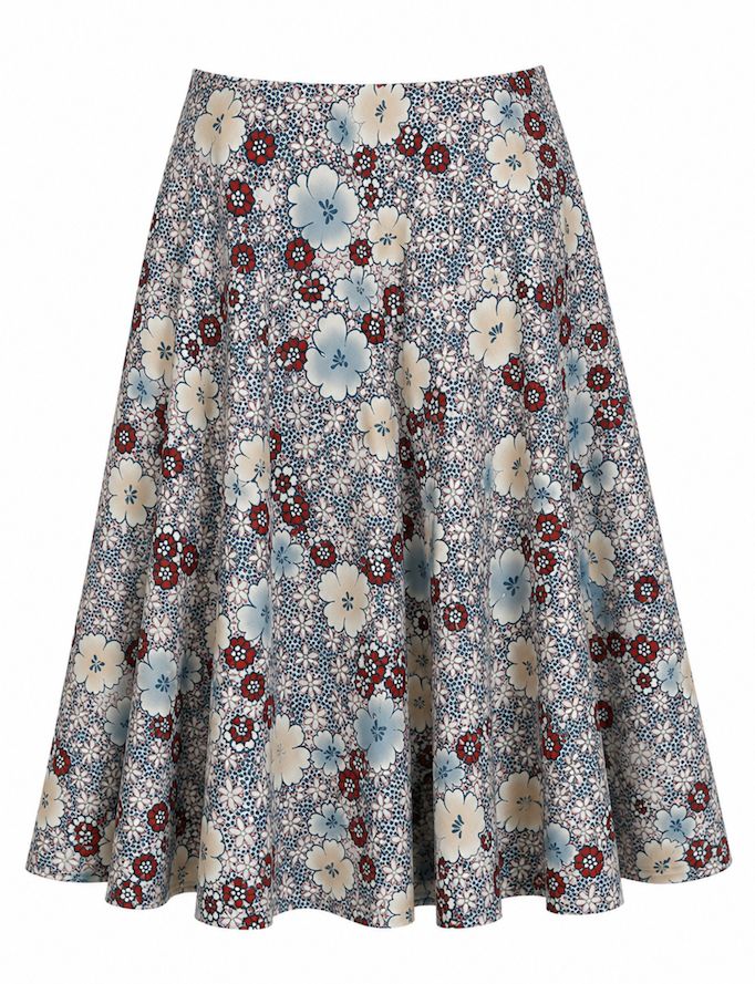 Summer Floral Cotton Skirt Summer Floral Cotton Skirt