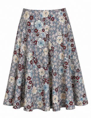 Summer Floral Cotton Skirt Summer Floral Cotton Skirt