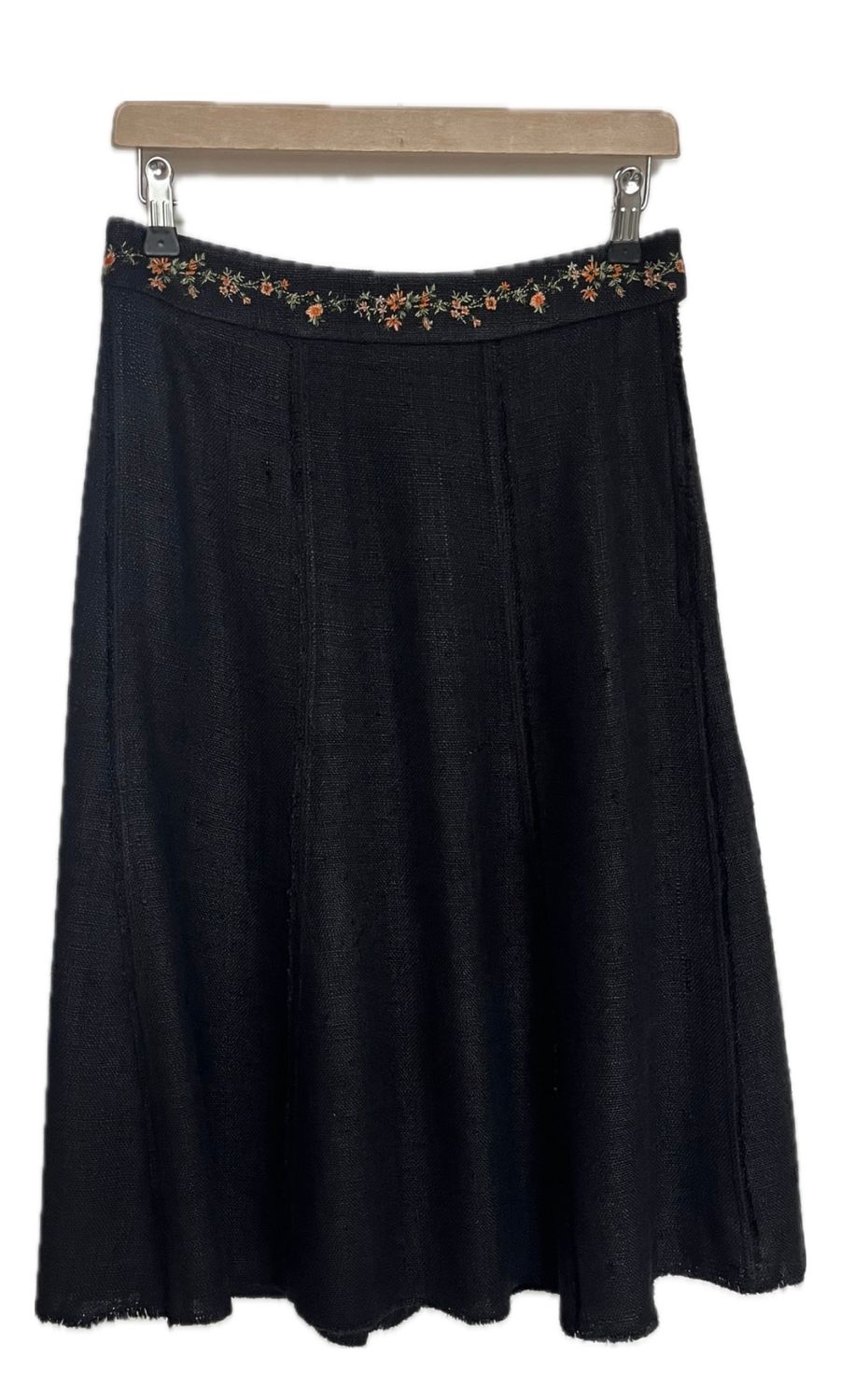 Black Silk Panelled Skirt Black Silk Panelled Skirt