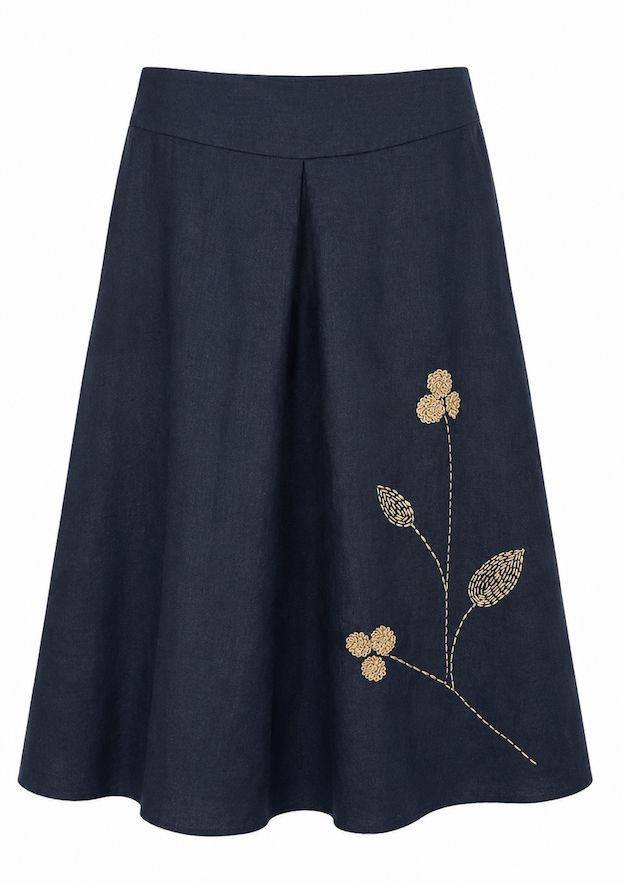 Linen Front Pleat Skirt Linen Front Pleat Skirt