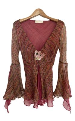 Eclectic print chiffon layered top