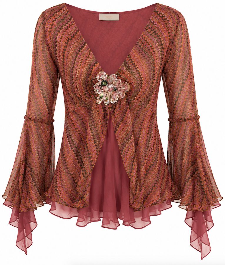 Eclectic print chiffon layered top Eclectic print chiffon layered top