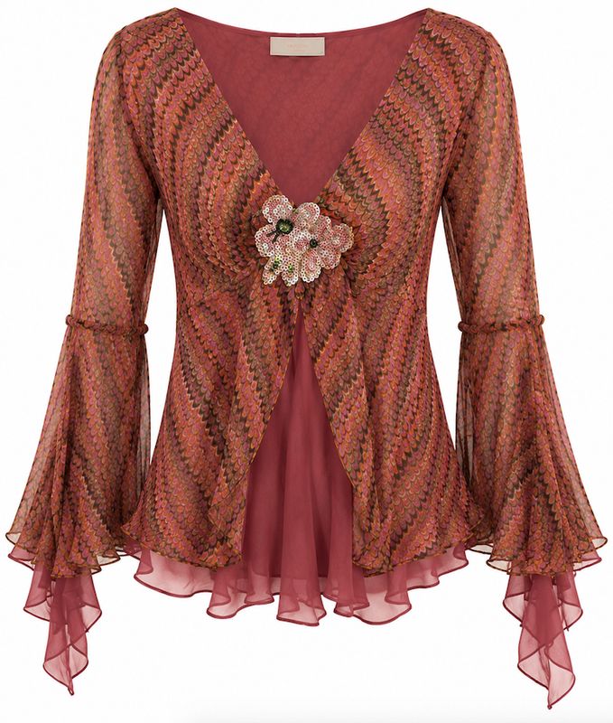 Eclectic print chiffon layered top Eclectic print chiffon layered top