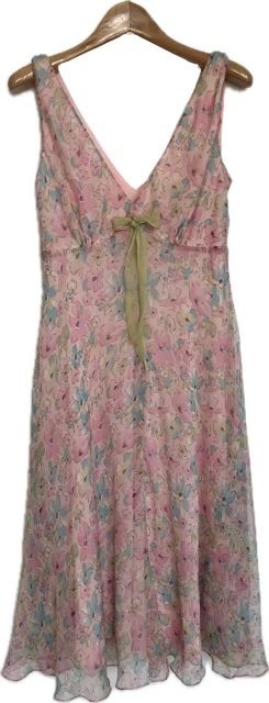 Floral Pastel Silk chiffon Dress Floral Pastel Silk chiffon Dress