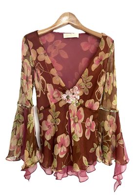 Flower print chiffon layered top Flower print chiffon layered top