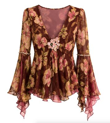 Flower print chiffon layered top Flower print chiffon layered top