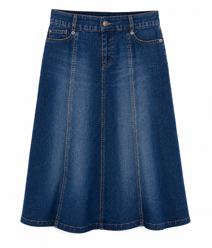 Denim A Line Skirt