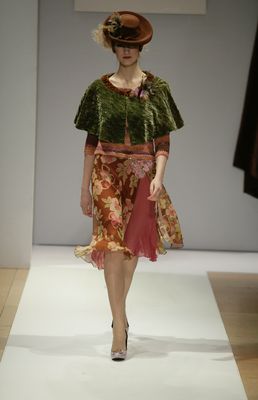 Large Flower Print Silk Skirt