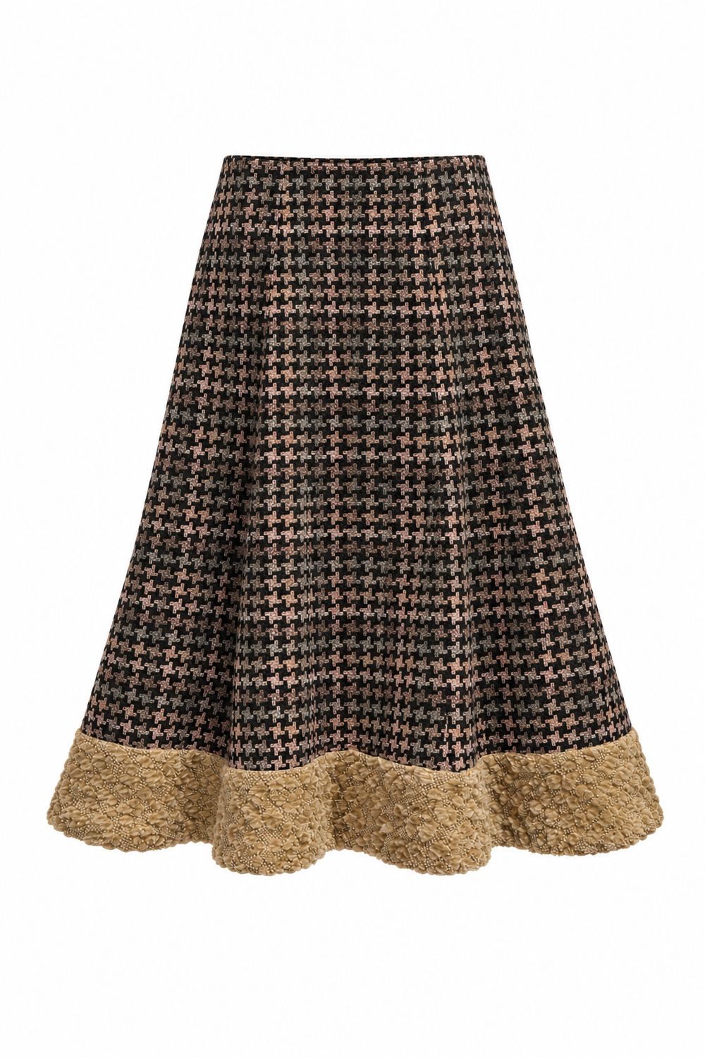 Charcoal Grey Tweed Flared Skirt Charcoal Grey Tweed Flared Skirt