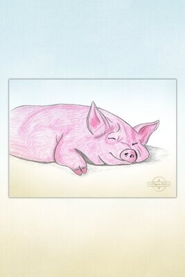 Kunst: Tiere für Kids #22 Schlafendes Schwein