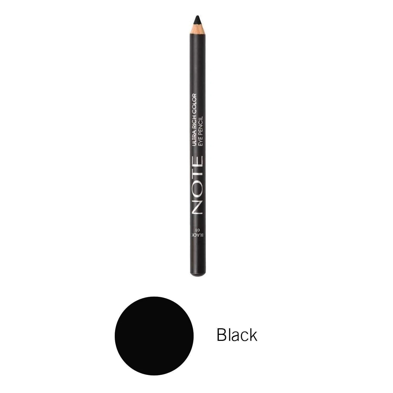 قلم تحديد عين خشبي  Note Ultra Rich Color Eye Pencil, colors الالوان: 01 Black اسود