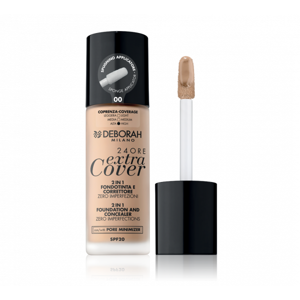 Deborah Milano 24Ore Extra Cover Foundation فاونديشن وكونسيلر تغطية كاملة, color اللون: 008458-00 00