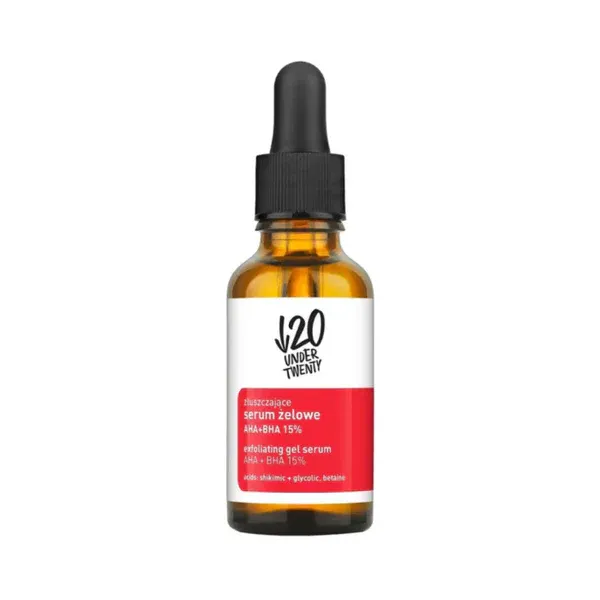 Under Twenty Anti Acne Antibacterial Exfoliating Gel Serum Aha &amp; Bha Acids Vegan