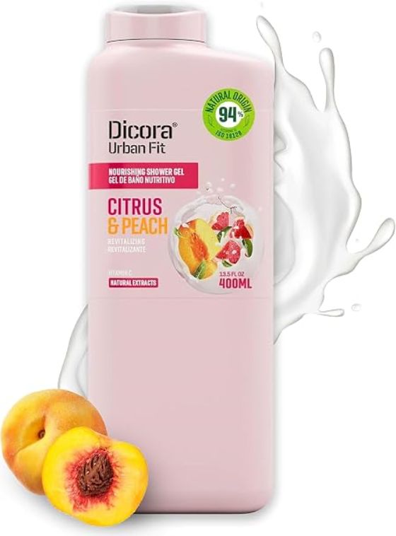 Dicora Urban Fit Shower Gel Citrus &amp; Peach Nourishing Shower Gel with Vitamin C and Natural Extracts