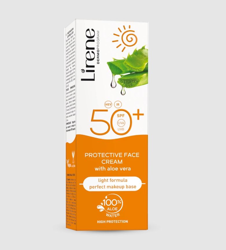 Lirene SUN Protective face cream with aloe vera SPF 50 50 ml