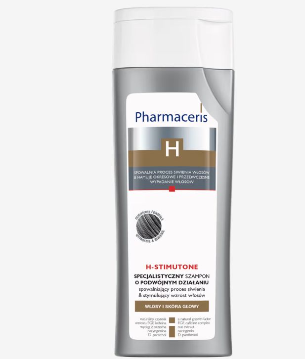 Pharmaceris H SPECIALIST SHAMPOO double action product GRAY HAIR PREVENTING &amp; HAIR GROWTH STIMULATING H-STIMUTONE 250 ml