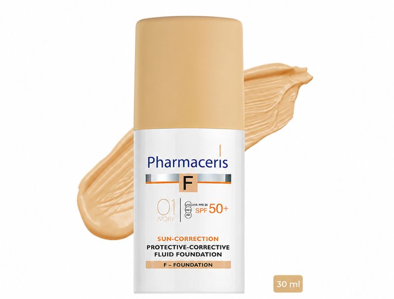 Sun-Correction Protective&amp;Corrective Fluid Foundation SPF 50+ (01 Ivory)