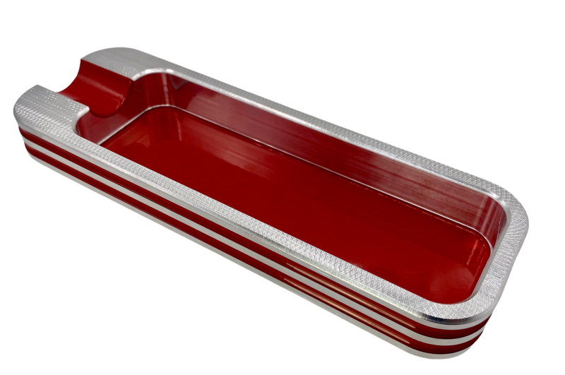 Single Cigar Ashtray Powder Coated Aluminum Red Long Boy