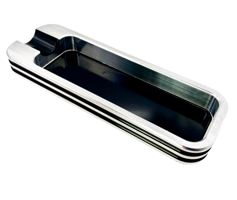Single Cigar Ashtray Powder Coated Black Aluminum Long Boy