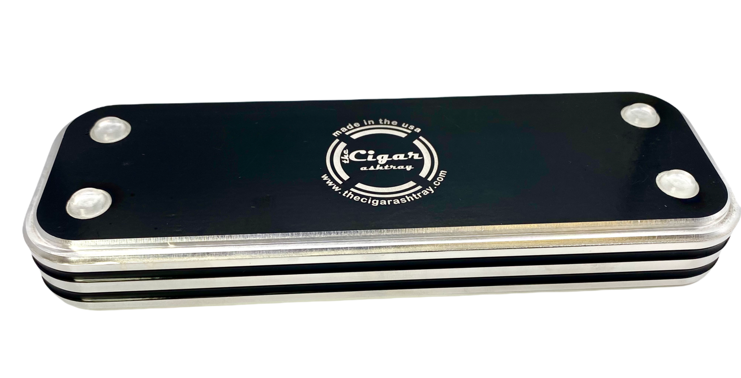 Billet Aluminum Cigar Ashtray Measures 6 " X 1" Made In USA New