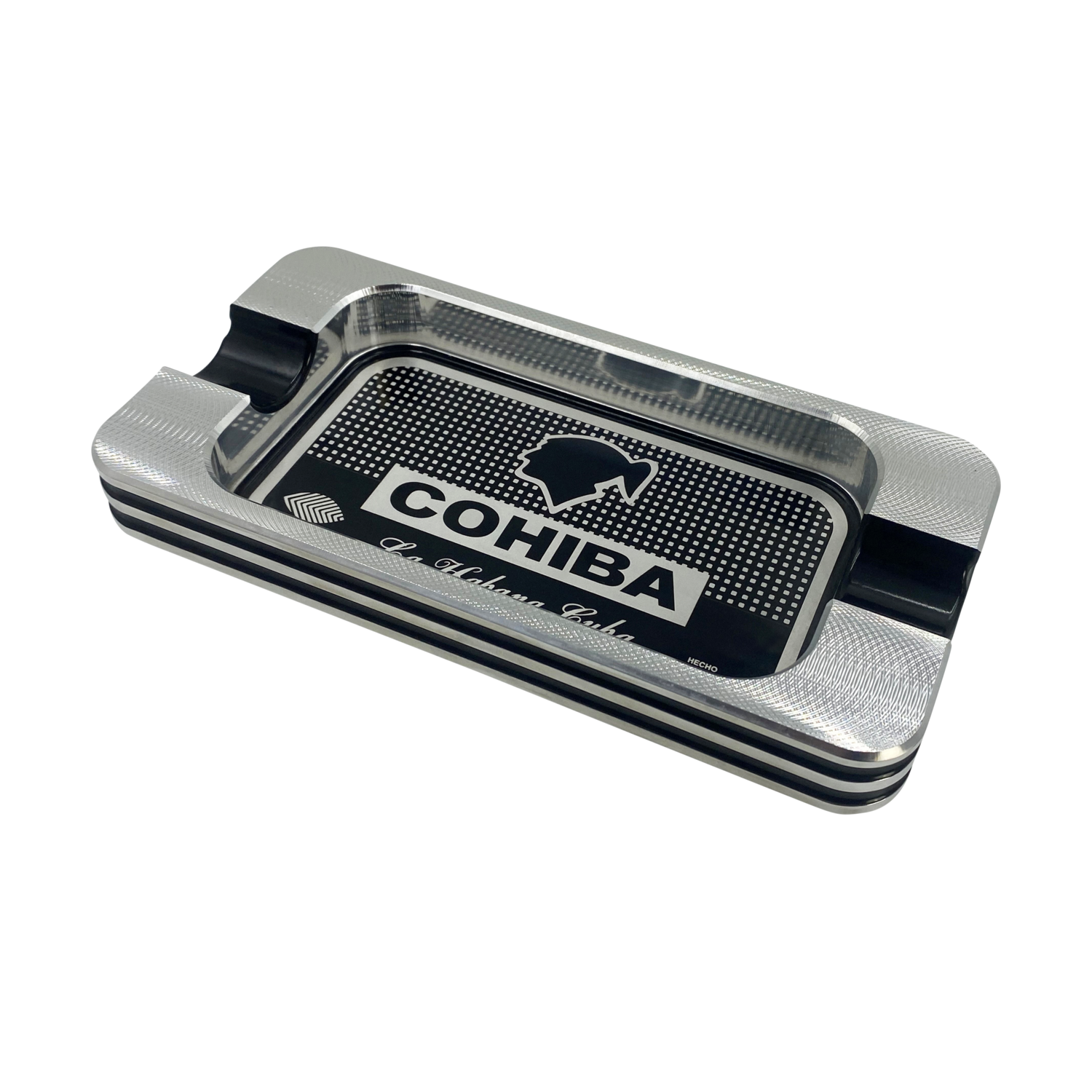 Cohiba rectangular two-finger cigar ashtray laser engraved