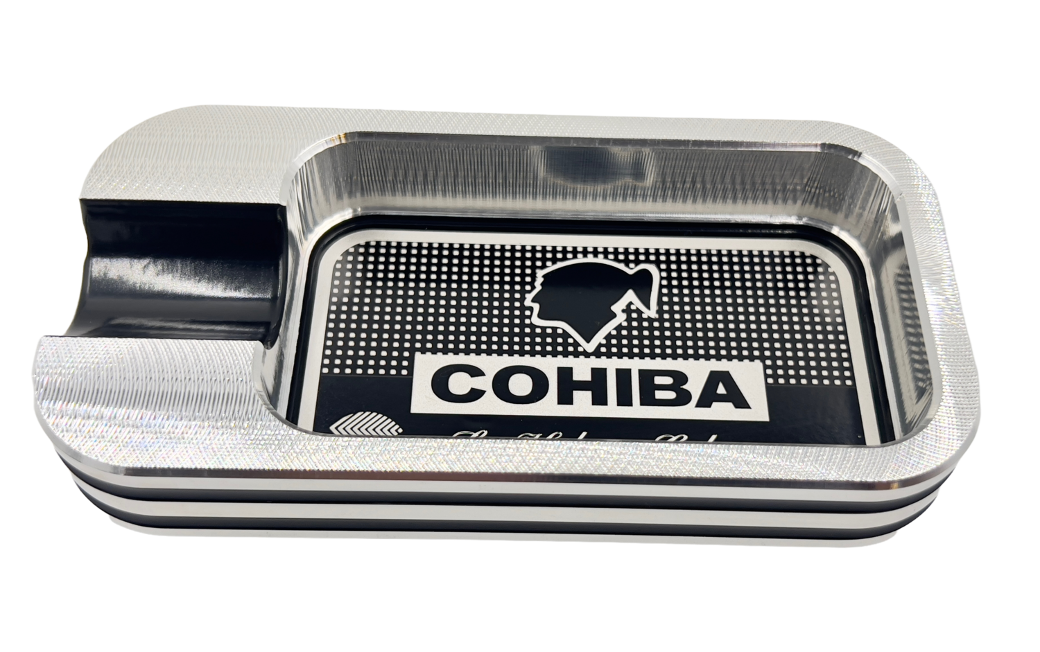 Cohiba rectangular single-finger cigar ashtray laser engraved