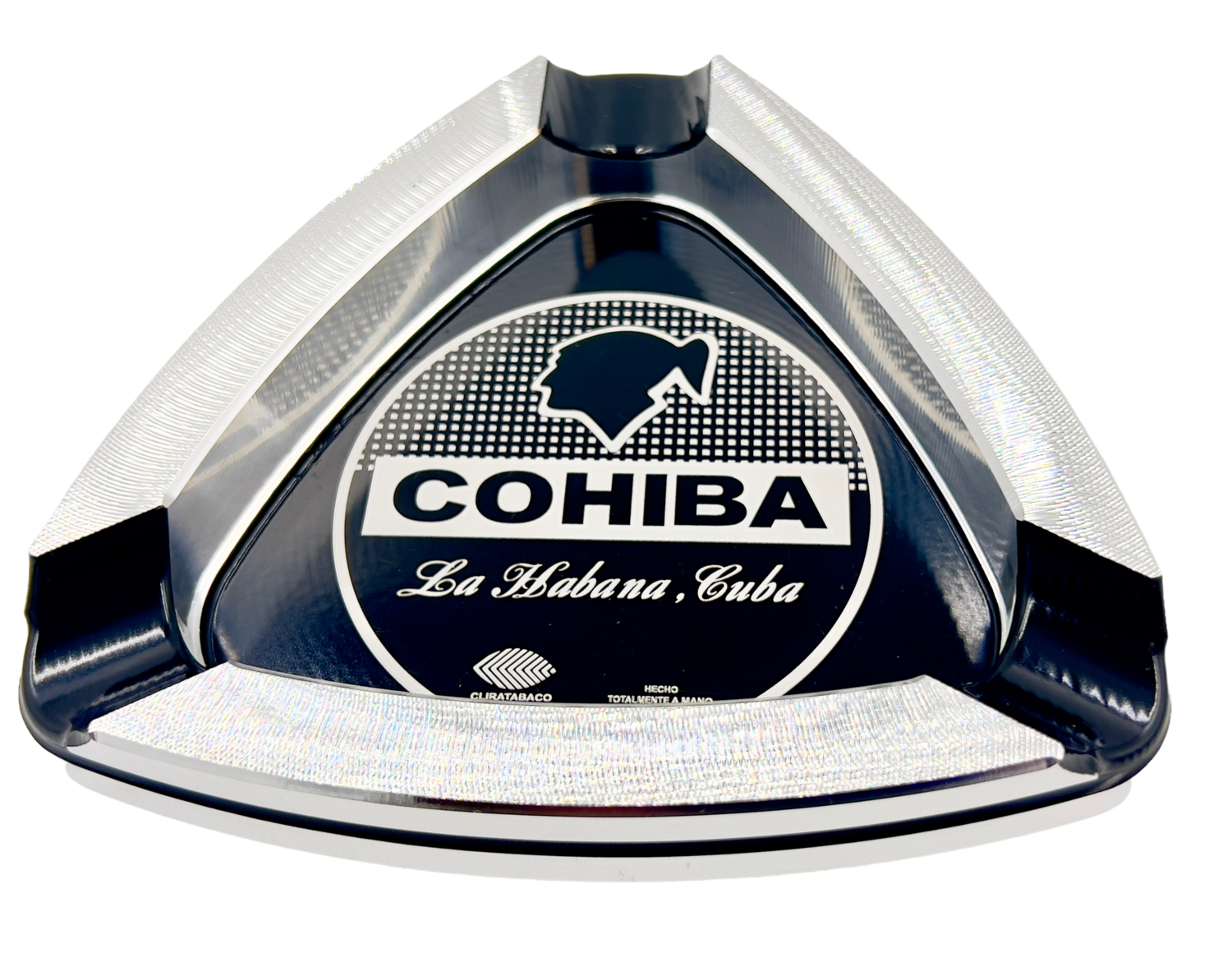 Cohiba triangular three-finger cigar ashtray laser engraved