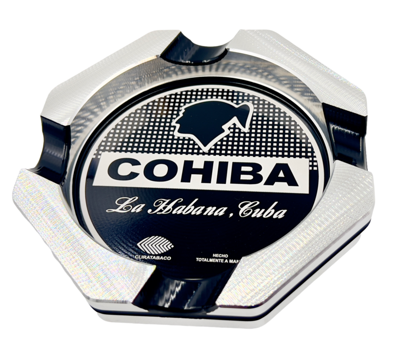 Cohiba octagonal four-finger cigar ashtray laser engraved