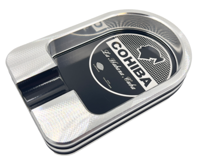 Cohiba rectangular bull nose single-finger cigar ashtray laser engraved