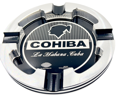 Cohiba round double groove four-finger cigar ashtray laser engraved