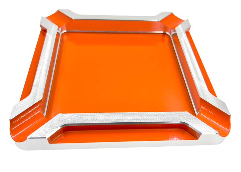 Giant 8X8 stepped-down square four-finger cigar ashtray