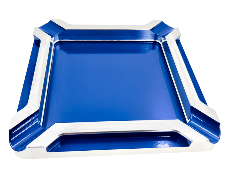 Giant 8X8 stepped-down square four-finger cigar ashtray