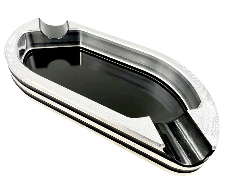 Double finger S-shaped double grooved cigar ashtray