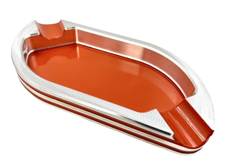 Double finger S-shaped double grooved cigar ashtray