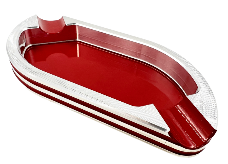 Double finger S-shaped double grooved cigar ashtray