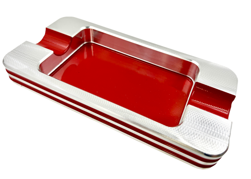 Double finger Rectangular double grooved cigar ashtray