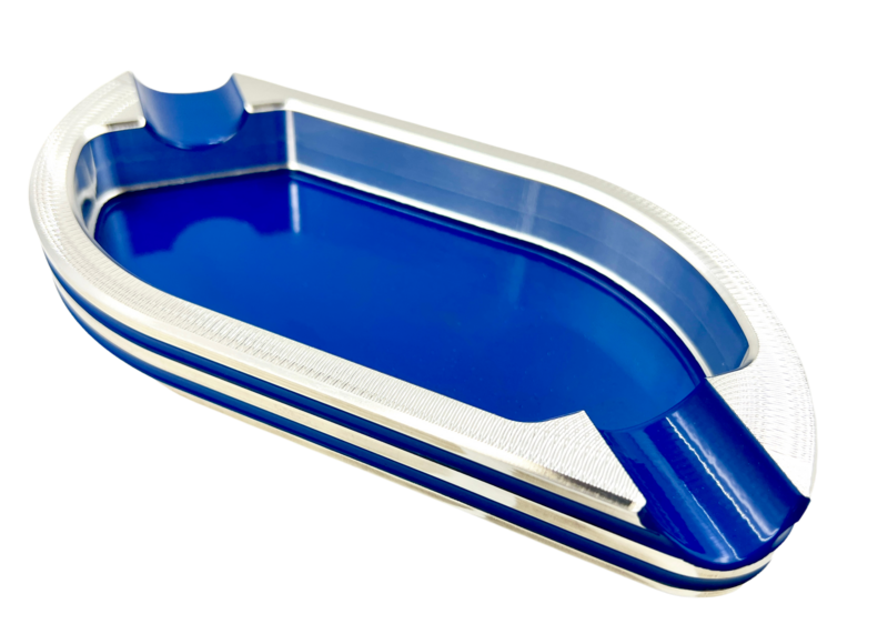 Double finger S-shaped double grooved cigar ashtray