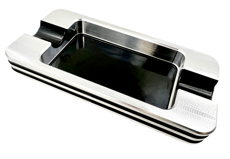 Double finger Rectangular double grooved cigar ashtray