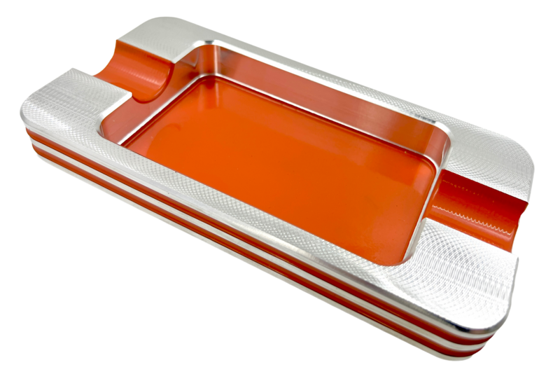 Double finger Rectangular double grooved cigar ashtray