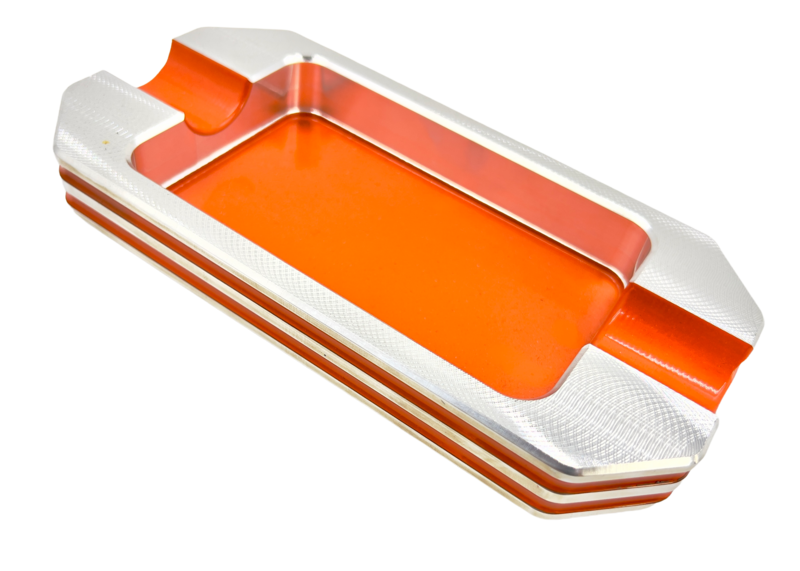 Double finger Rectangular Chamfered Double Grooved cigar ashtray