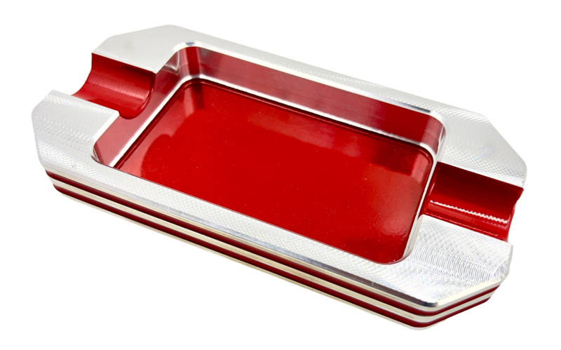 Double finger Rectangular Chamfered Double Grooved cigar ashtray