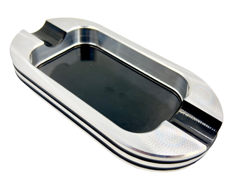 Double finger Oval Double Grooved cigar ashtray