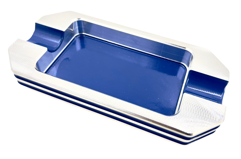 Double finger Rectangular Chamfered Double Grooved cigar ashtray