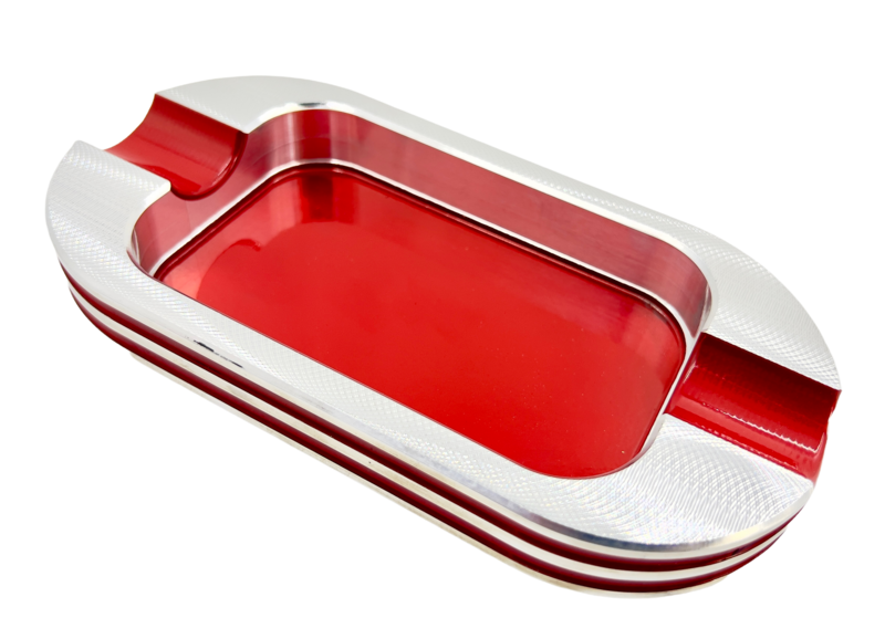 Double finger Oval Double Grooved cigar ashtray